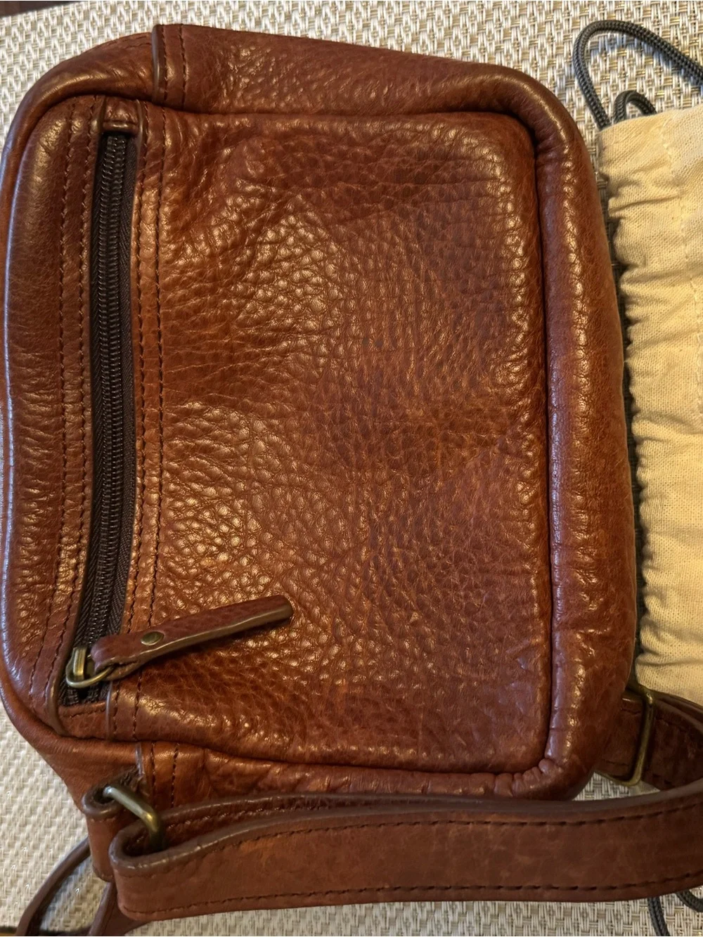 Duluth Trading Brown Leather Crossbody Bag